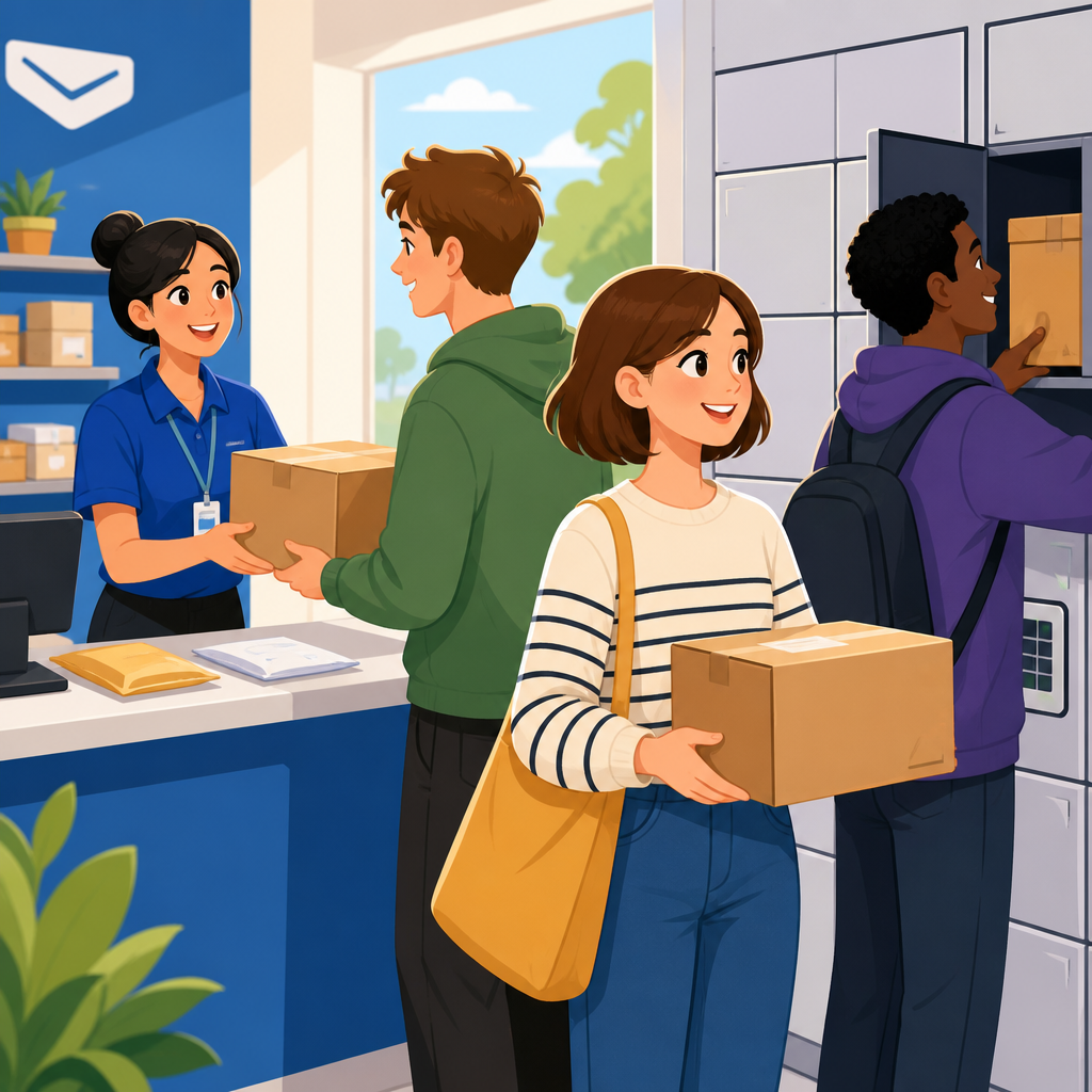 English for Package Pickup, Drop-Off, and Locker Help